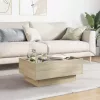 Sonoma tölgy szerelt fa dohányzóasztal LED-del 70 x 50 x 30 cm