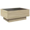 Sonoma tölgy szerelt fa dohányzóasztal LED-del 70 x 50 x 30 cm