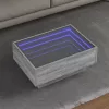 Szürke sonoma szerelt fa dohányzóasztal LED-del 70 x 50 x 30 cm