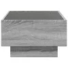 Szürke sonoma szerelt fa dohányzóasztal LED-del 70 x 50 x 30 cm