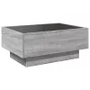 Szürke sonoma szerelt fa dohányzóasztal LED-del 70 x 50 x 30 cm