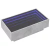 Betonszürke szerelt fa dohányzóasztal LED-del 90 x 50 x 30 cm