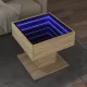 Sonoma tölgy szerelt fa dohányzóasztal LED-del 50 x 50 x 45 cm