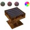 Füstös tölgy szerelt fa dohányzóasztal LED-del 50 x 50 x 45 cm