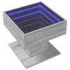 Szürke sonoma szerelt fa dohányzóasztal LED-del 50 x 50 x 45 cm