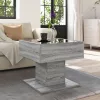 Szürke sonoma szerelt fa dohányzóasztal LED-del 50 x 50 x 45 cm