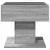 Szürke sonoma szerelt fa dohányzóasztal LED-del 50 x 50 x 45 cm