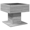 Szürke sonoma szerelt fa dohányzóasztal LED-del 50 x 50 x 45 cm