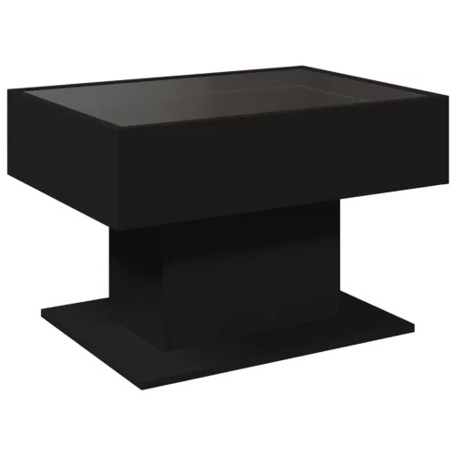 Fekete szerelt fa dohányzóasztal 70 x 50 x 45 cm