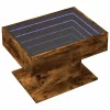 Füstös tölgy szerelt fa dohányzóasztal LED-del 70 x 50 x 45 cm