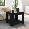 Fekete szerelt fa dohányzóasztal LED-del 53 x 53 x 45 cm