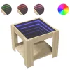 Sonoma tölgy szerelt fa dohányzóasztal LED-del 53 x 53 x 45 cm