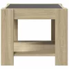 Sonoma tölgy szerelt fa dohányzóasztal LED-del 53 x 53 x 45 cm