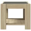 Sonoma tölgy szerelt fa dohányzóasztal LED-del 53 x 53 x 45 cm