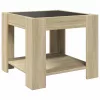 Sonoma tölgy szerelt fa dohányzóasztal LED-del 53 x 53 x 45 cm