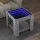 Betonszürke szerelt fa dohányzóasztal LED-del 53 x 53 x 45 cm