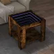 Füstös tölgy szerelt fa dohányzóasztal LED-del 53 x 53 x 45 cm