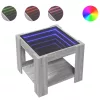 Szürke sonoma szerelt fa dohányzóasztal LED-del 53 x 53 x 45 cm