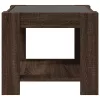 Barna tölgy szerelt fa dohányzóasztal LED-del 53 x 53 x 45 cm