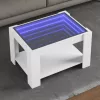 Fehér szerelt fa dohányzóasztal 73 x 53 x 45 cm