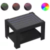 Fekete szerelt fa dohányzóasztal LED-del 73 x 53 x 45 cm