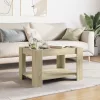 Sonoma tölgy szerelt fa dohányzóasztal LED-del 73 x 53 x 45 cm