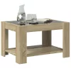Sonoma tölgy szerelt fa dohányzóasztal LED-del 73 x 53 x 45 cm