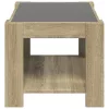 Sonoma tölgy szerelt fa dohányzóasztal LED-del 73 x 53 x 45 cm