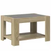 Sonoma tölgy szerelt fa dohányzóasztal LED-del 73 x 53 x 45 cm