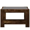 Füstös tölgy szerelt fa dohányzóasztal LED-del 73 x 53 x 45 cm
