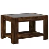 Füstös tölgy szerelt fa dohányzóasztal LED-del 73 x 53 x 45 cm