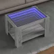 Szürke sonoma szerelt fa dohányzóasztal LED-del 73 x 53 x 45 cm