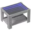 Szürke sonoma szerelt fa dohányzóasztal LED-del 73 x 53 x 45 cm