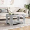 Szürke sonoma szerelt fa dohányzóasztal LED-del 73 x 53 x 45 cm