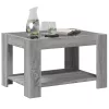 Szürke sonoma szerelt fa dohányzóasztal LED-del 73 x 53 x 45 cm