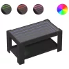 Fekete szerelt fa dohányzóasztal LED-del 93 x 53 x 45 cm