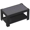 Fekete szerelt fa dohányzóasztal LED-del 93 x 53 x 45 cm