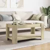 Sonoma tölgy szerelt fa dohányzóasztal LED-del 93 x 53 x 45 cm