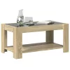 Sonoma tölgy szerelt fa dohányzóasztal LED-del 93 x 53 x 45 cm