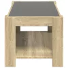 Sonoma tölgy szerelt fa dohányzóasztal LED-del 93 x 53 x 45 cm