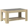 Sonoma tölgy szerelt fa dohányzóasztal LED-del 93 x 53 x 45 cm