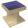 Sonoma tölgy szerelt fa dohányzóasztal LED-del 50 x 50 x 45 cm