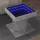 Betonszürke szerelt fa dohányzóasztal LED-del 50 x 50 x 45 cm