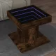 Füstös tölgy szerelt fa dohányzóasztal LED-del 50 x 50 x 45 cm