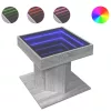 Szürke sonoma szerelt fa dohányzóasztal LED-del 50 x 50 x 45 cm