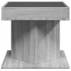 Szürke sonoma szerelt fa dohányzóasztal LED-del 50 x 50 x 45 cm