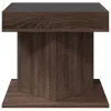 Barna tölgy szerelt fa dohányzóasztal LED-del 50 x 50 x 45 cm