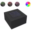 Fekete szerelt fa dohányzóasztal LED-lámpákkal 60 x 60 x 40 cm