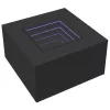 Fekete szerelt fa dohányzóasztal LED-lámpákkal 60 x 60 x 40 cm
