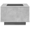 Betonszürke szerelt fa dohányzóasztal LED-del 60 x 60 x 40 cm